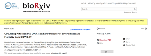 急剧血液检测可鉴别沉症高风险COVID-19患者